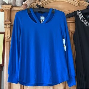 Karen Kane Sweater with strap collar detail. NEW WITH TAGS